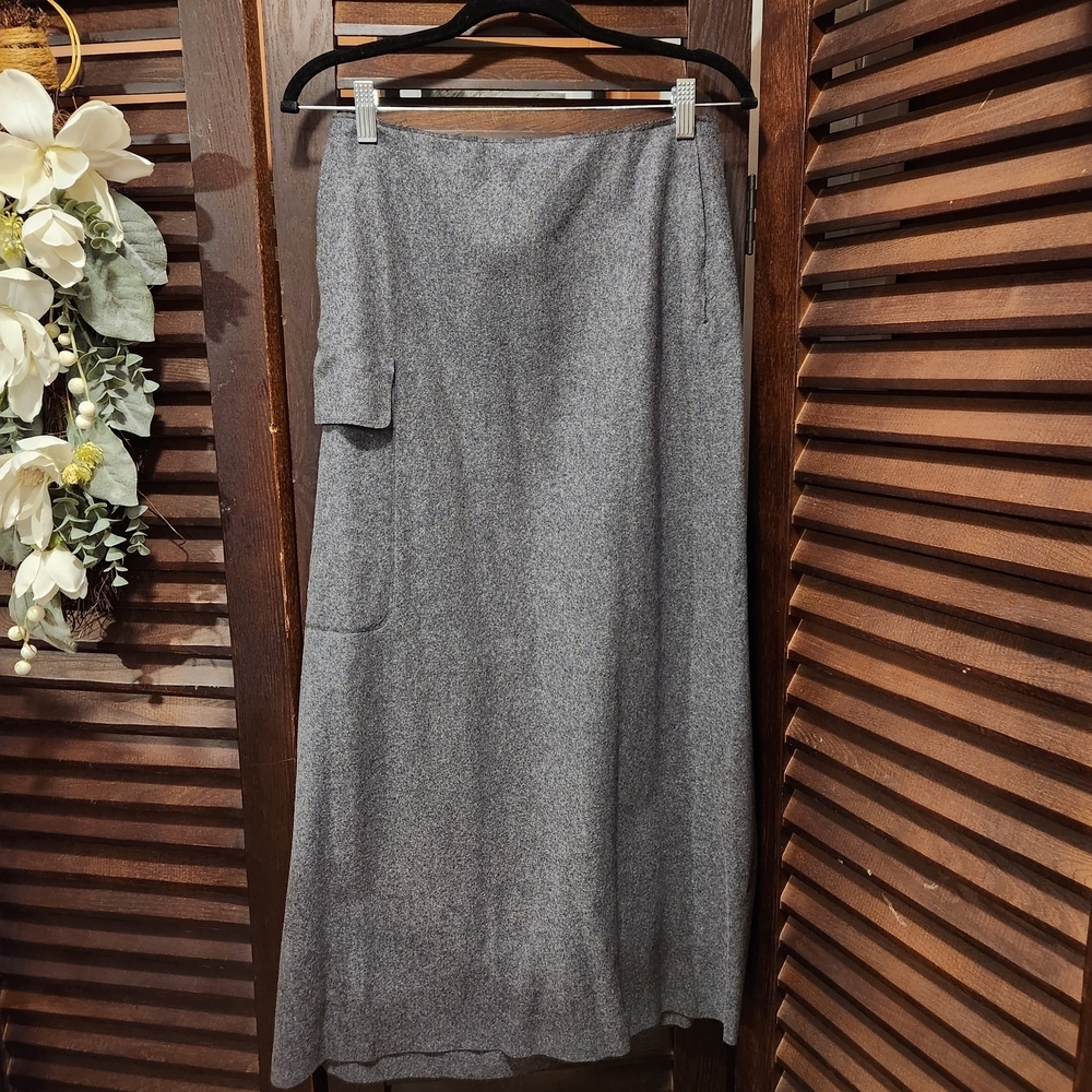 DKNY Gray Tweed Maxi Skirt
